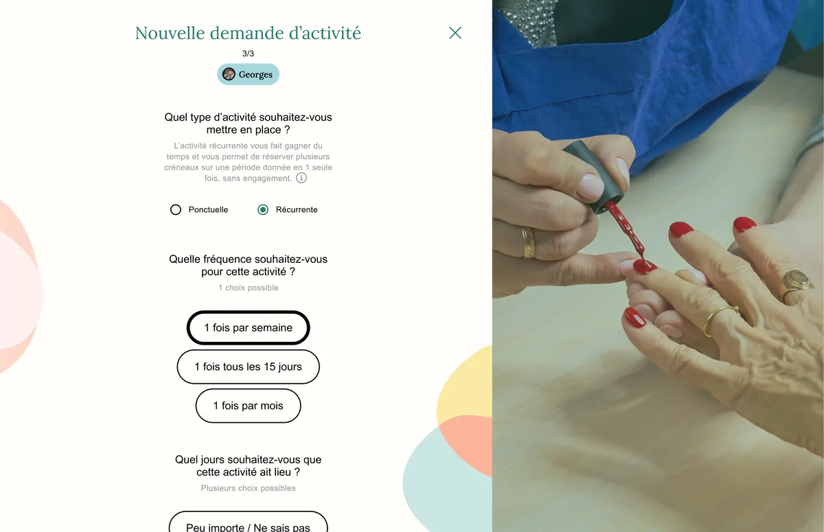 Formulaire de demande d'activité récurrente