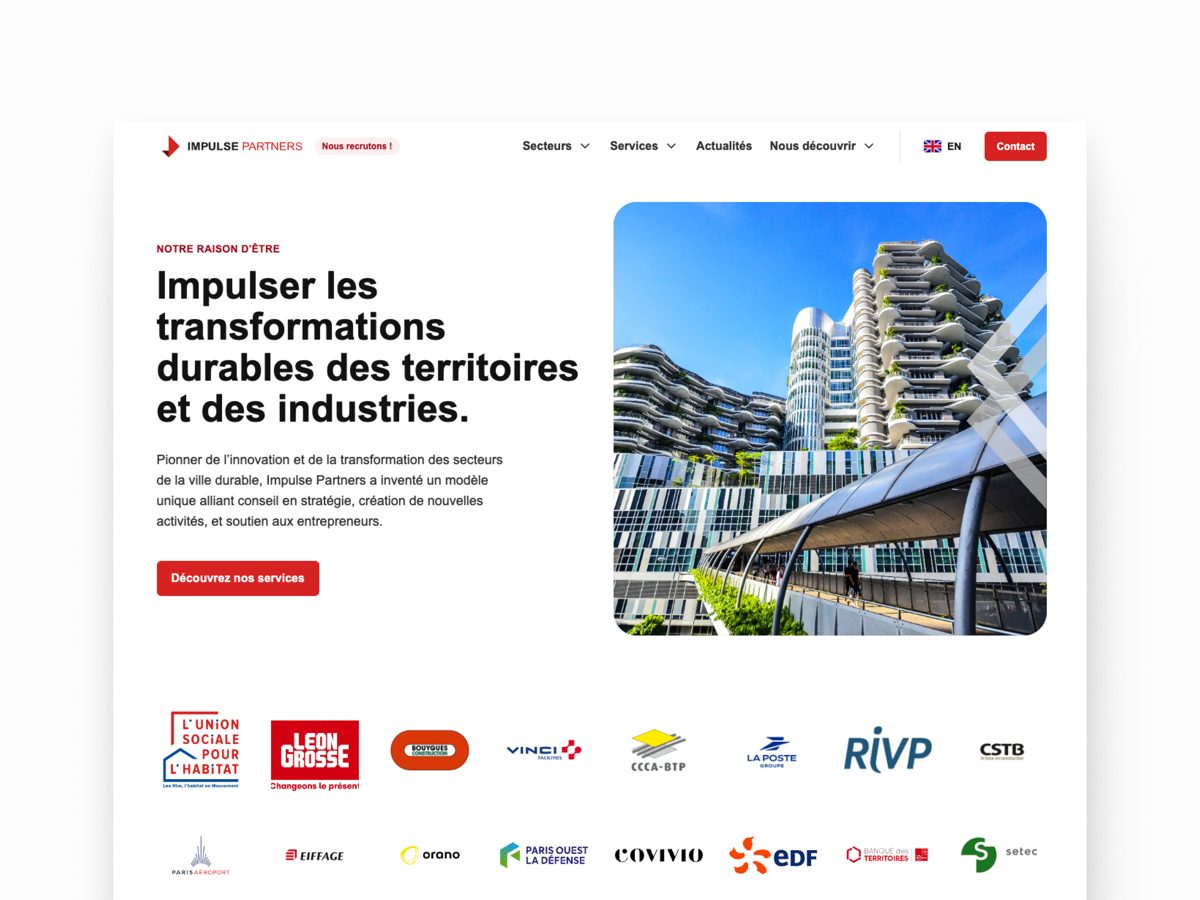 Impulse Partners - redesign du website