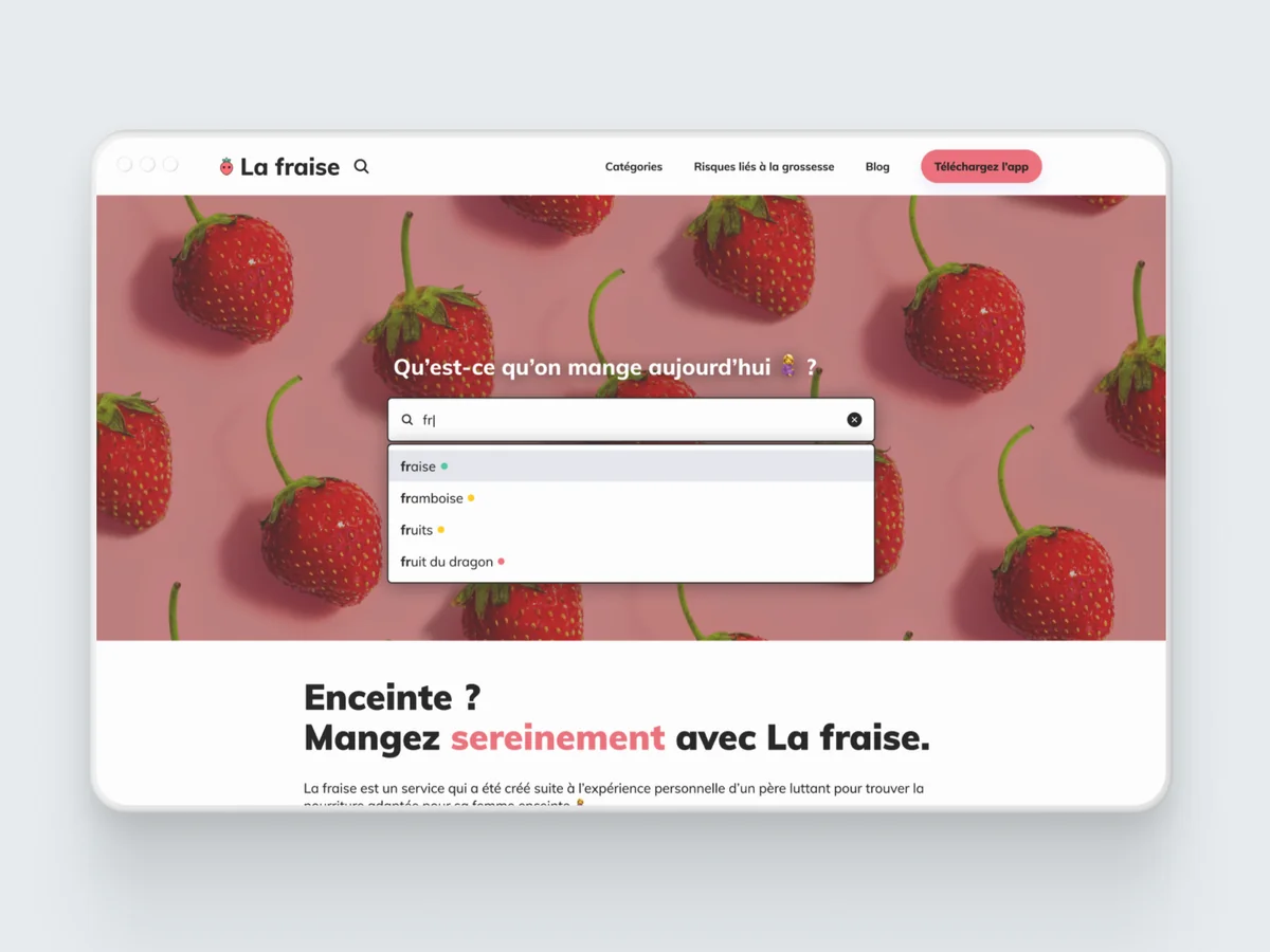 La fraise - app iOS + Android & site pour les futures Mamans et leurs proches - visuel 2