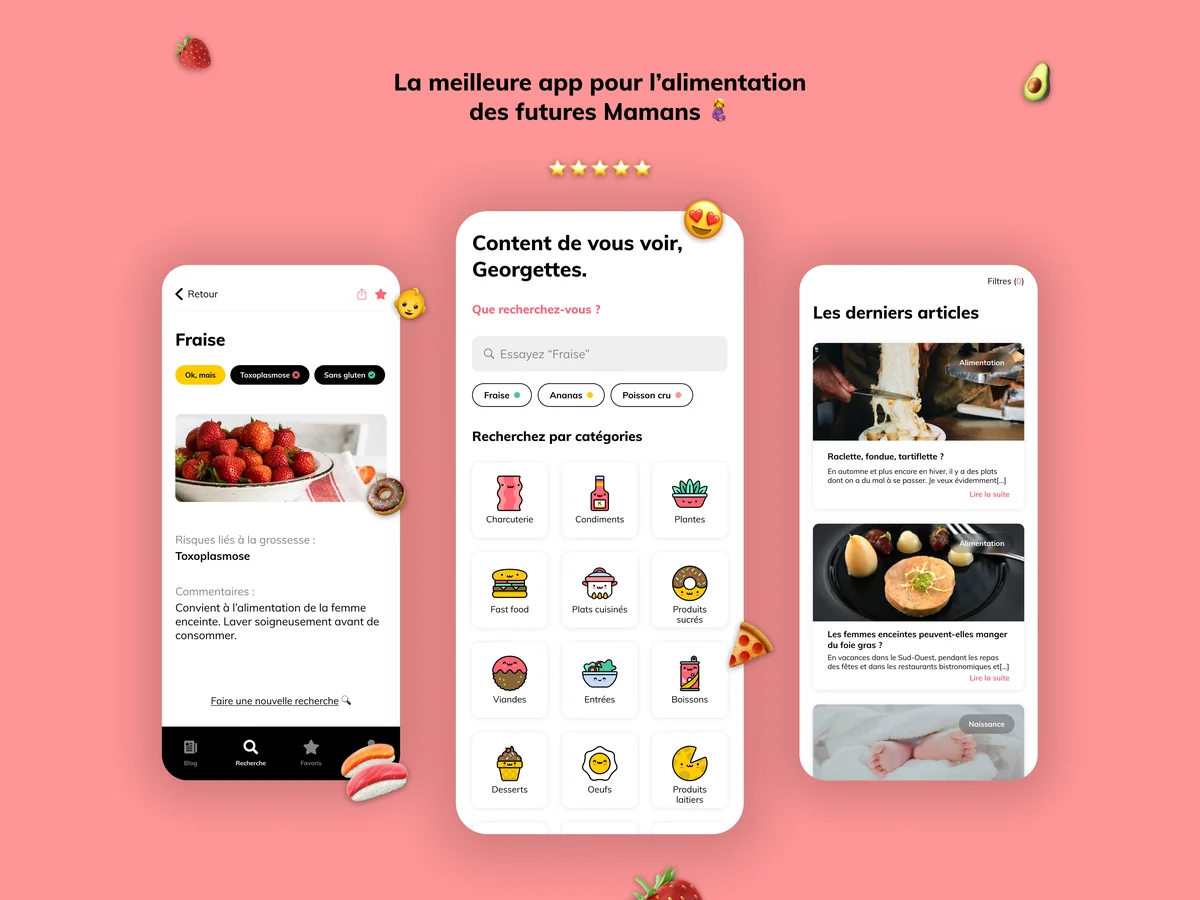 La fraise - app iOS + Android & site pour les futures Mamans et leurs proches