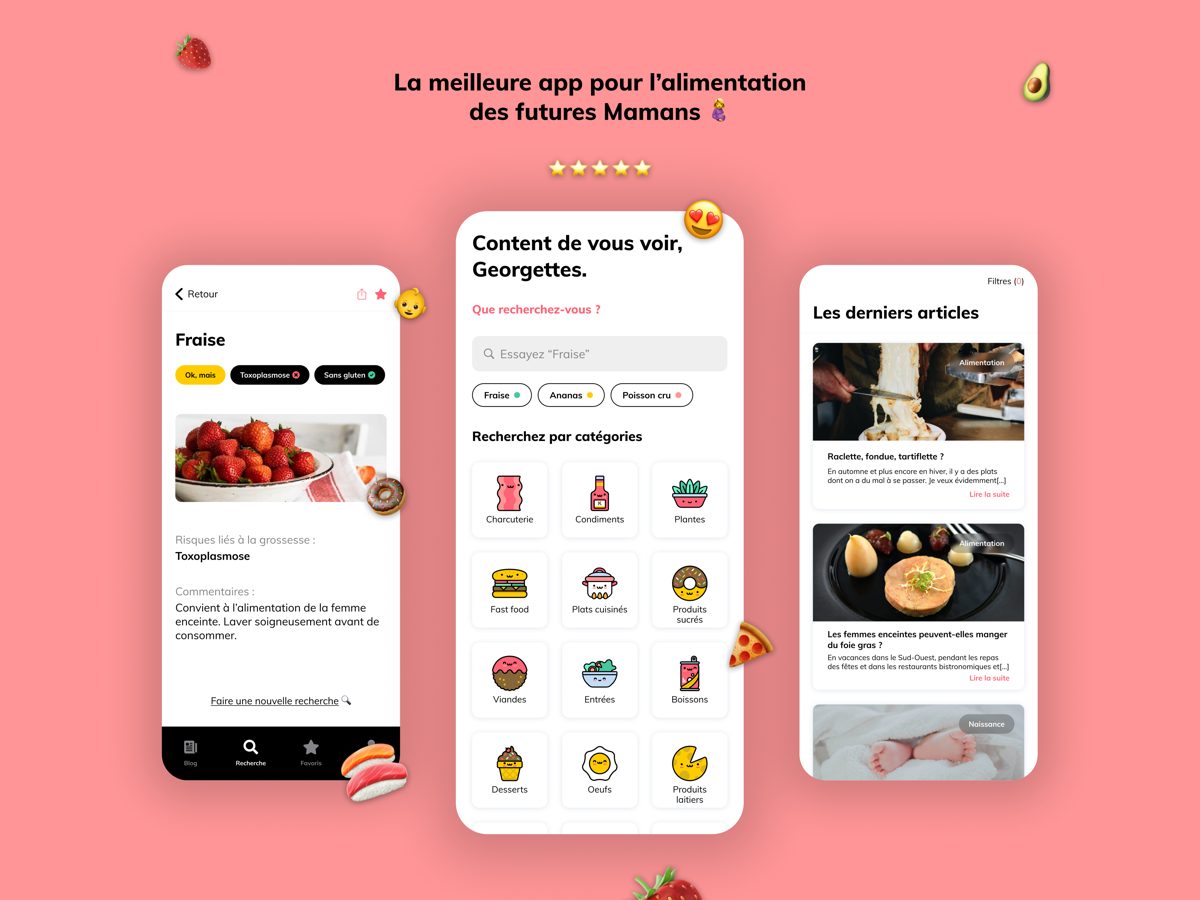 La fraise - app iOS + Android & site pour les futures Mamans et leurs proches